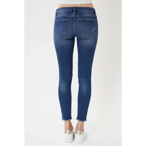 Distressed MidRise Button Fly Ankle Skny Jeans - Picture 7 of 8